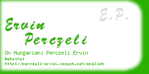 ervin perczeli business card